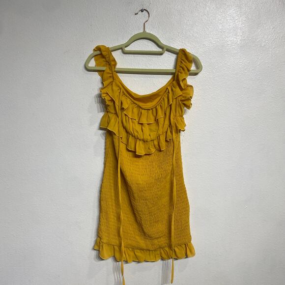 Shein Mustard Yellow Bodycon Mini Dress Sz L NWT - Picture 2 of 13